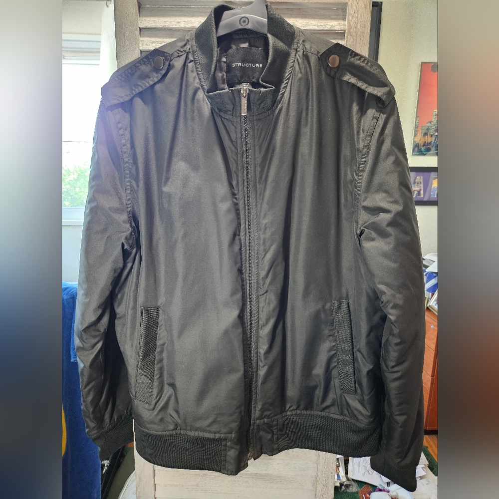 Structure Men’s Large Bomber Zipped Jacket  Olive Green